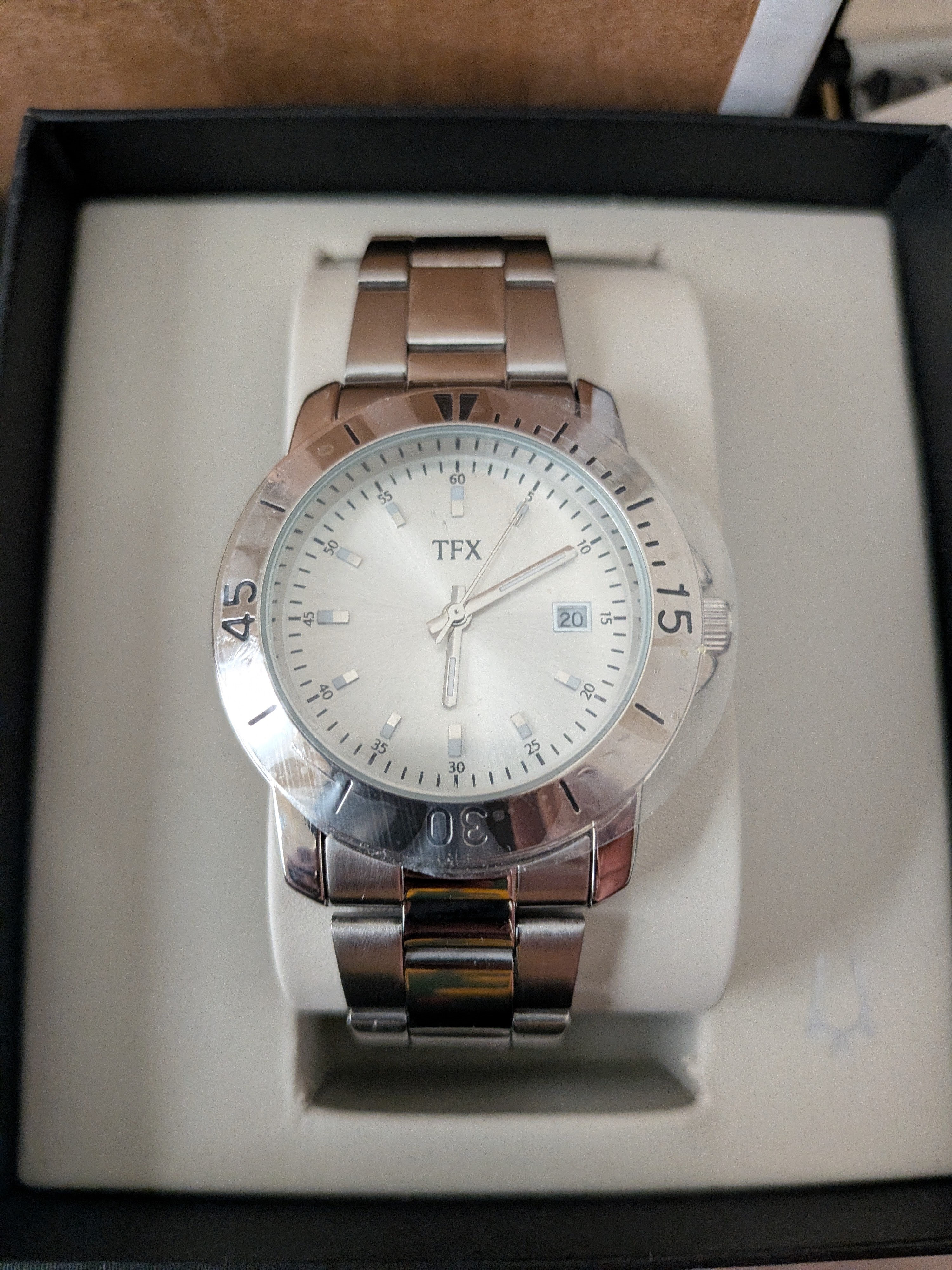 Tfx Silver Stainless Steel Mens Watch With Date